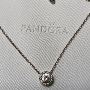 Pandora Stirling Silver Classic Elegance Clear CZ Necklace